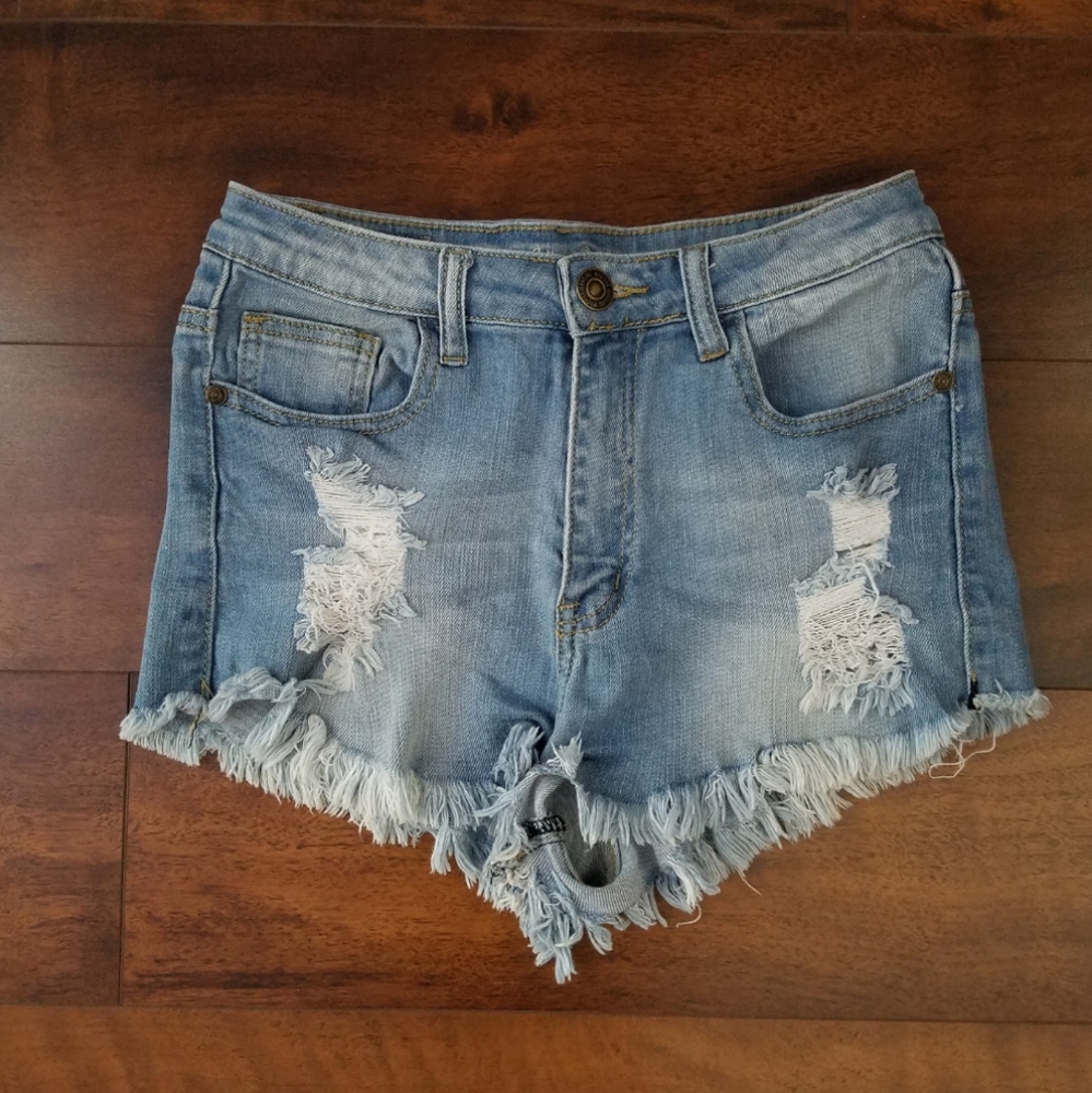 LIKE NEW Fringe Jean Shorts